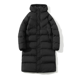 新款长棉服冬季拼色长款加厚连帽情侣装加长宽松棉袄MY8854-P130图片
