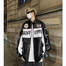 美式皮衣外套男士韩版潮流高街帅气2025春季新款ins夹克W5640-P76，男装皮衣，星座412