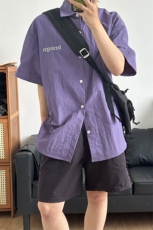 夏季新款速干短袖刺绣衬衫潮流港风宽松百搭男半袖CS285-P35，男装T恤，星座301C-5