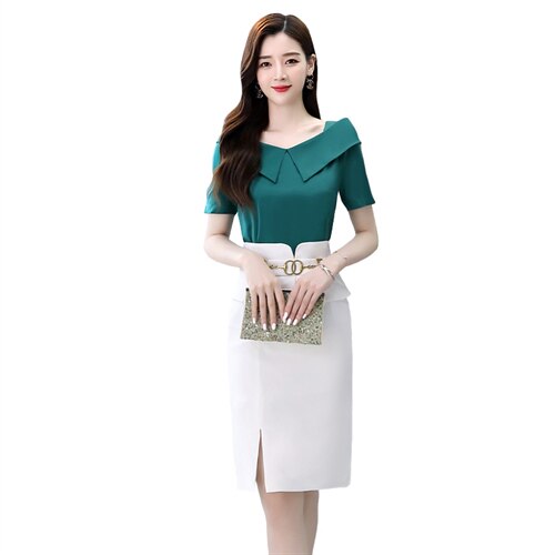 高级感职业套装女2022年夏季新款时尚气质女神范包臀连衣裙两件套,女装套装/套裙,火爆靓佳人