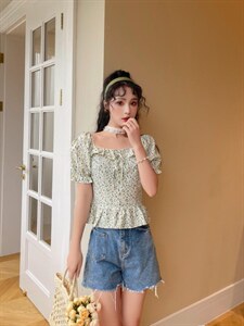 夏季碎花上衣，其它，安玖拉