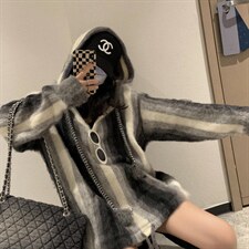 瑟琳连帽马海毛，其它，XTZ style