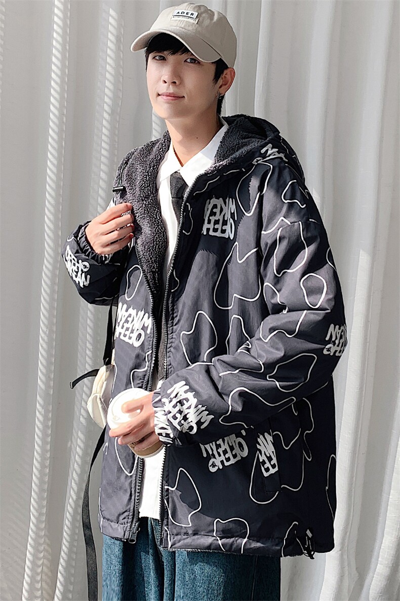 2023冬季青少年羊羔绒棉衣两面穿宽松外套男女8830-P115控价138,男装棉衣,电商A441-1