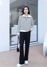 现货供应：条纹休闲卫衣，女装卫衣/绒衫，拉思维加丝