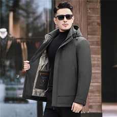 2025一衣三穿短款羽绒服新款中年男士脱卸鹅绒90绒子鹅绒服外套，男装羽绒服，钱塘723