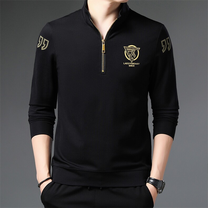 男士2023年春季新款长袖休闲圆领卫衣套头打底衫修身图片