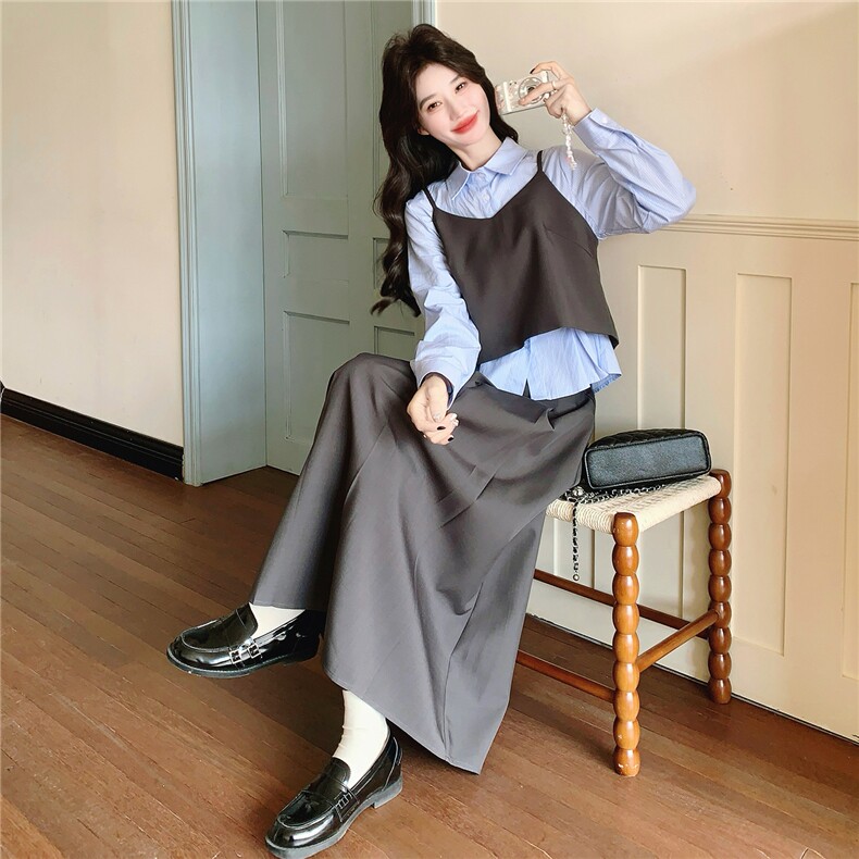 【新品】2026春季半身裙吊带衬衫三件套C5801P175K288,女装套装/套裙,2D113