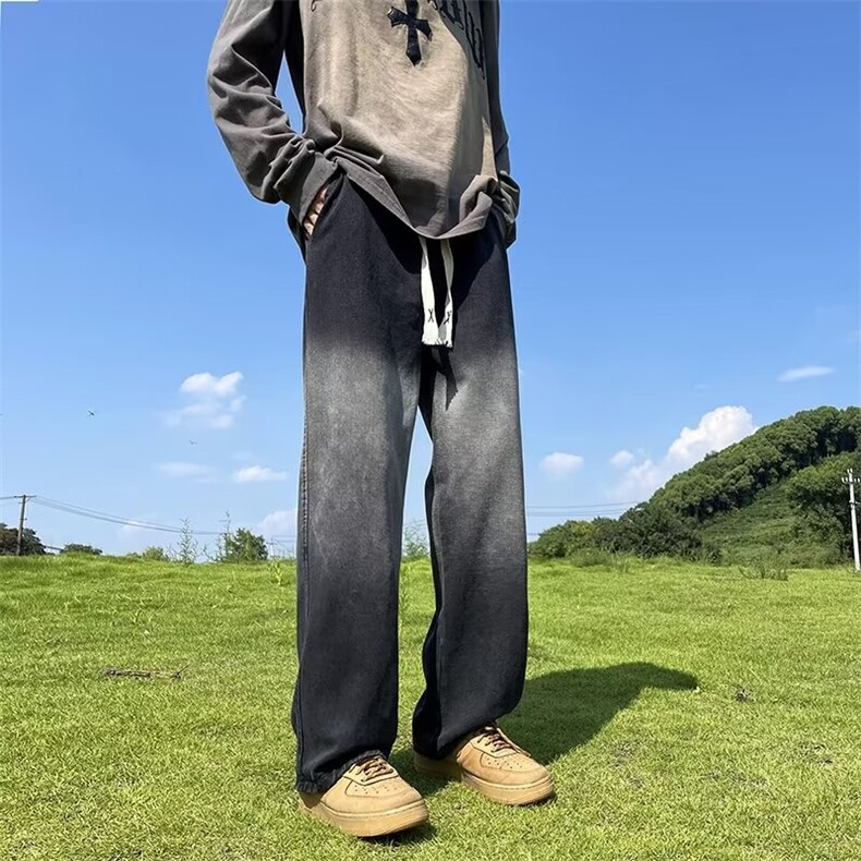 2024新款夏季水洗渐变牛仔裤男百搭休闲直筒裤潮流现货K7809-P32,男装牛仔裤,星座512-3