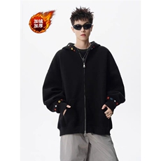 网络图现货美式潮牌刺绣高质量重磅加绒华棉贝贝绒卫衣JXW27-P50，男装卫衣，星座715-7