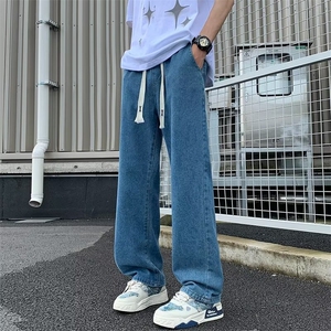高腰直筒显瘦夏阔腿牛仔裤男宽松薄款裤子 NZ5080图片