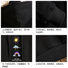 WY2141-P35加绒款-P40纯棉连帽卫衣男大码运动帽衫宽松薄砖墙，男装卫衣，电商A040A