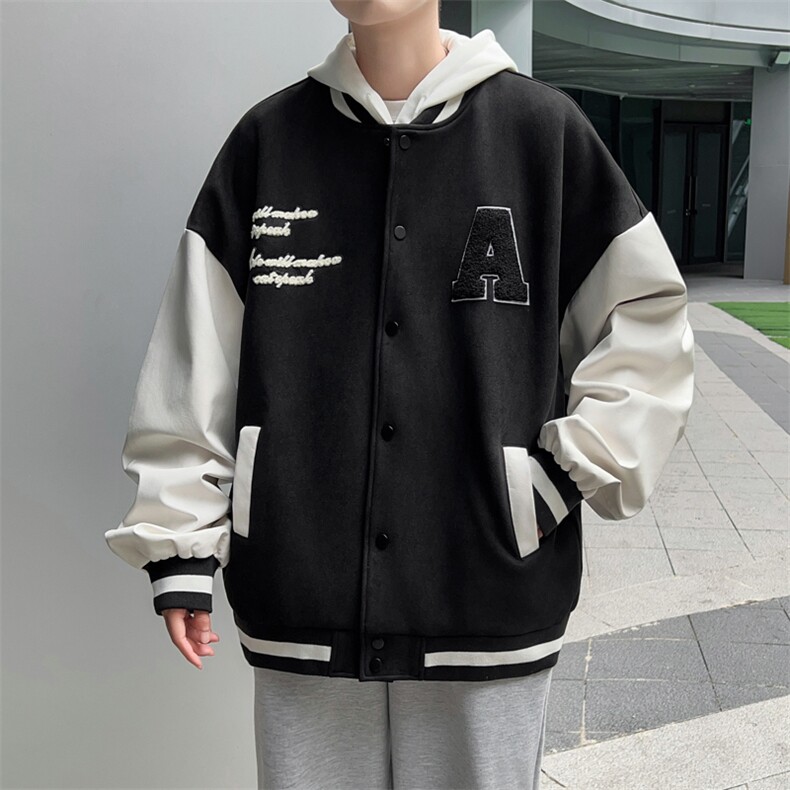 A757-P53美式潮牌宽松休闲棒球服秋季潮流麂皮绒飞行员夹克,男装夹克,星座512-6