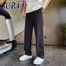 2025夏季轻奢亚麻高级感男裤社会小伙直筒休闲裤韩版裤子2259-P75，男装休闲裤，星座313B-2(原星座309A-2)