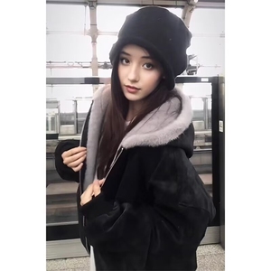 1506/QMY10010/P89毛领连帽冬季保暖短款棉衣外套美式复古潮