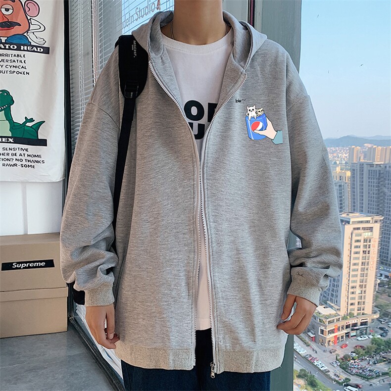 KS21262-P38连帽开衫卫衣男运动外套大码班服,男装卫衣,电商A040