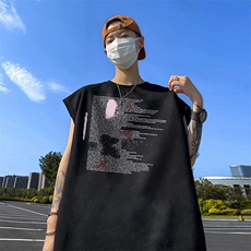 量大优供视频得物直播品220克夏季麂皮绒背心无袖T恤，男装T恤，电商A486