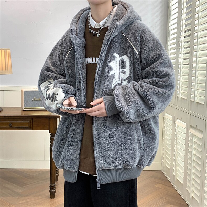 2024冬上新港风加绒加厚棉衣羊羔绒连帽外套男女987-P110控价158,男装棉衣,电商A441-1