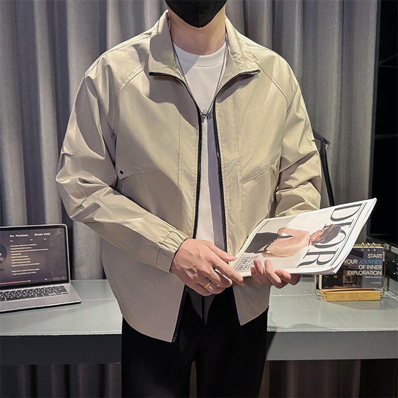 秋装新款社会小伙时尚工装夹克男店主外套男JK93-P78控128砖红,男装夹克,星座301B-1