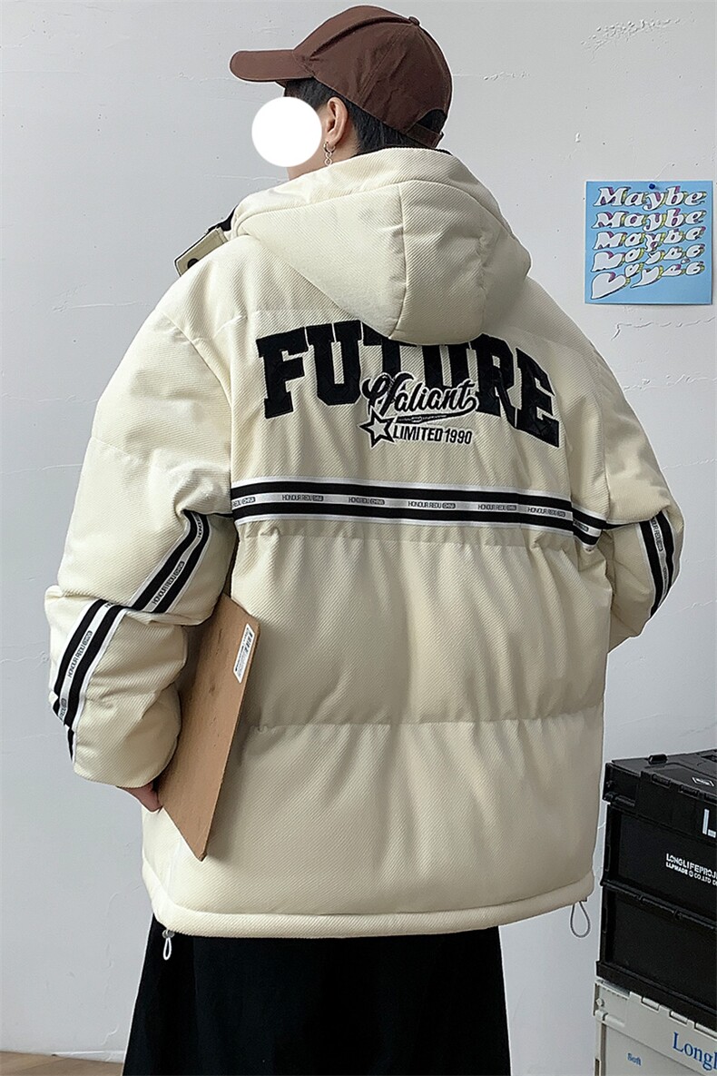 冬季学生加绒加厚连帽棉衣时尚潮牌棉服外套男士8139-P145控价188,男装棉衣,电商A441-1