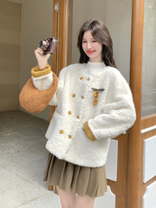 新品现货皮毛一体外套2C087-9283-P199-K279，女装短外套，2C087
