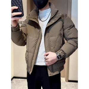 男士立领外套潮牌简约时尚棉衣新款春秋季衣服休闲工装夹克帅图片