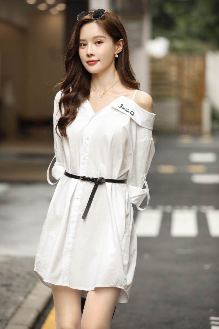 漏肩吊带连衣裙，女装背心吊带，林依芭莎