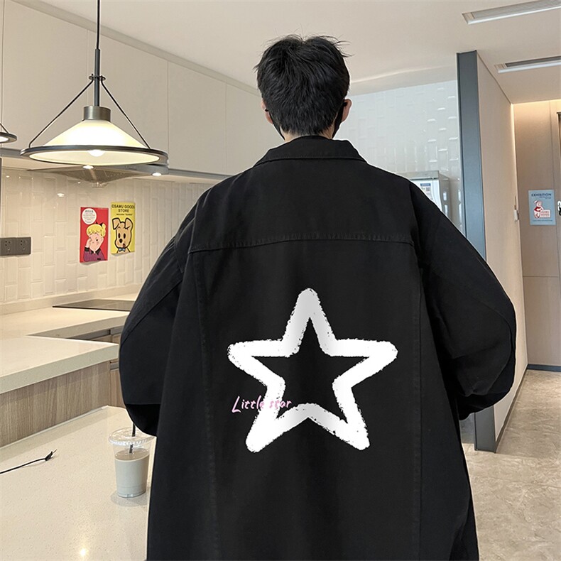 牛仔夹克男大码牛仔外套男茄克NJ77286-P60加绒款-P75,男装夹克,电商A040