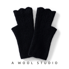 秋冬新款纯色针织无指手套时尚百搭，手套，绒朵羊绒