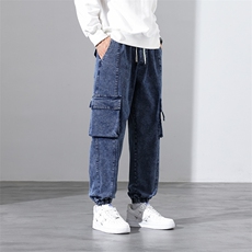M-8XL秋季新款大码束脚工装潮流休闲牛仔裤109-K127-P55，男装牛仔裤，星座109-1