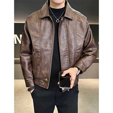 L1-P67美式街头拉链机车皮衣，男装皮衣，电商B323A