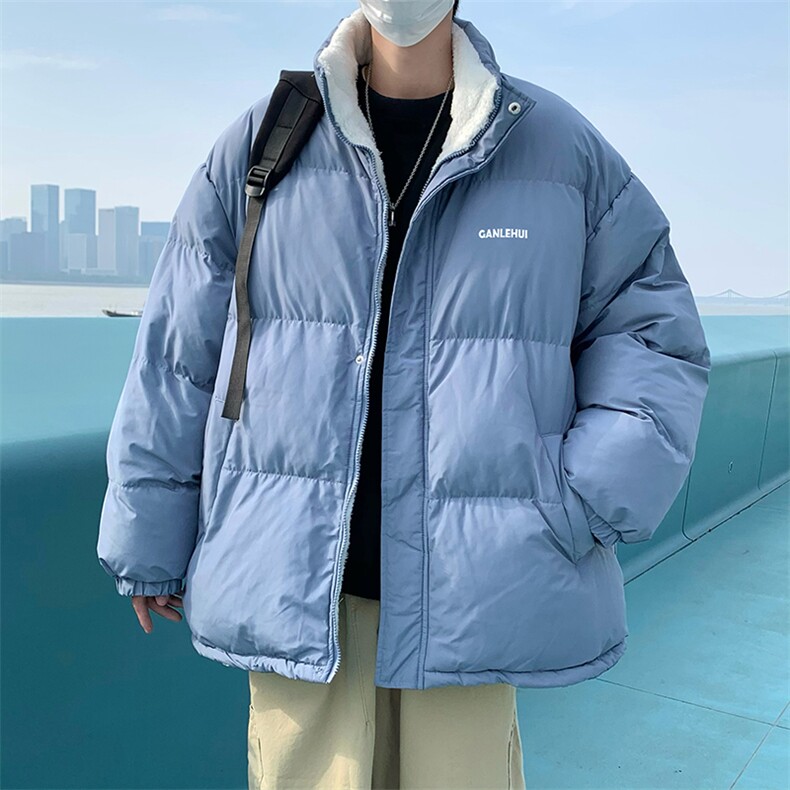 韩版羊羔毛宽松休闲棉衣男冬季ins潮流百搭情侣外套 W3601-P73图片