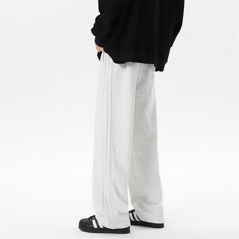 cleanfit运动卫裤男春秋季美式潮牌宽松大码侧条纹拖地阔腿长裤子，男装休闲裤，电商B238