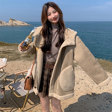 羊羔毛外套1805P200控298，女装棉衣/棉服，2C201