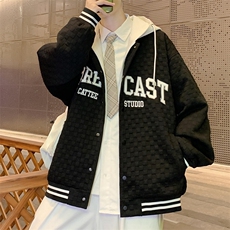 假两件连帽棒球服男潮牌潮流休闲宽松bf风百搭外套JK0272-P95，男装夹克，星座308B-2
