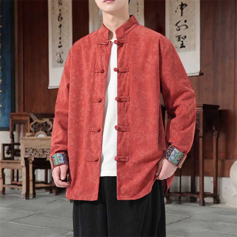 男士衬衫外套灯芯绒夹克盘扣立领风XZ1512-2513-P55,男装夹克,星座1512