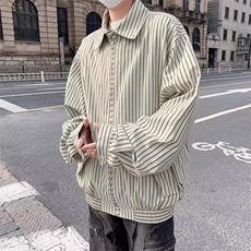 W9451-P65网图现货春季新款条纹翻领夹克外套，男装夹克，星座1608-2