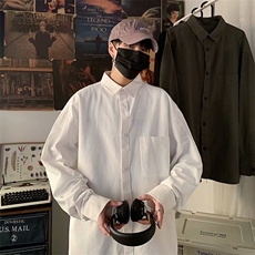 工装衬衫男生春秋季外套痞帅气长袖上衣服百搭ins潮流C0888-p40，男装衬衫，星座1008