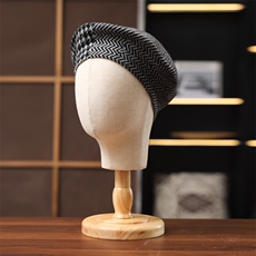 2025年春季无檐千鸟格贝雷帽时尚百搭四季可用男女通用，帽子，绒朵羊绒