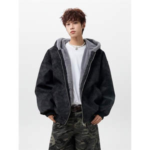 MFDD002-特P85 荔枝纹皮拼兔毛绒座山雕加厚棉衣棉服图片
