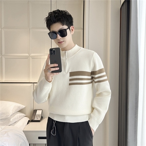 B353 MY829 P68 L-3XL 白色冬季男士常规版型潮版针织衫套头毛体图片