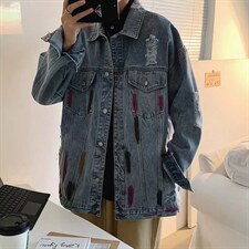 潮流牛仔夹克潮男春季方领夹克J2131P65,男装夹克,星座1116-2