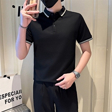 店主风社会小伙男士时尚刺绣POLO衫男短袖T恤301A-1/PL112/P55，男装T恤，星座301A-1