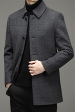 羊毛毛呢风衣白鸭绒内胆新款中年冬爸爸装外套HM20293-P300,男装毛呢大衣,电商B212（原钱塘6029）