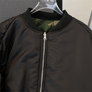 美式双面穿迷彩棉服男女款拉链飞行夹克冬季保暖外套M0923-P100图片