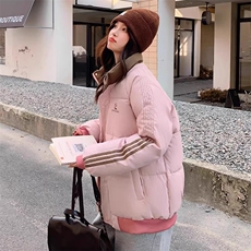 小个子棉服女2026新款冬季韩系宽松学生条纹外套情侣百搭棉衣加厚，男装棉衣，星座1210-1