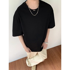 夏季纯棉港风短袖T恤男百搭ins宽松潮流五分袖情侣上衣BW2222-P39，男装T恤，星座1008