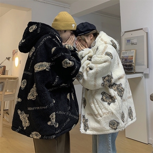 情侣装羊羔毛小熊棉衣宽松潮牌棉服棉袄 A125-1001-P110 女类图片