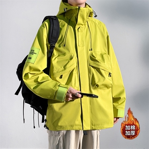 冬季工装棉衣外套美式加棉加厚冲峰衣连帽男款XZ109-1-M353-P110图片