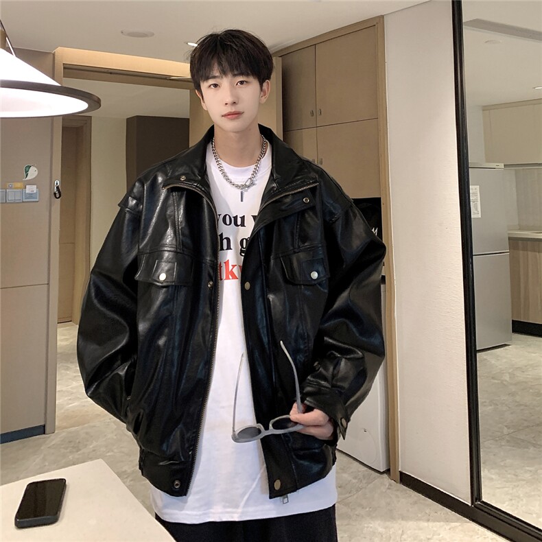 现货不缺货潮流百搭宽松皮衣时尚工装夹克1209-1-JK13-P98,男装夹克,星座1209-1