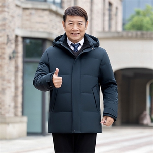 大货主推新款可拆卸帽中老年羽绒服外套男士加厚爸爸装羽绒服大衣图片